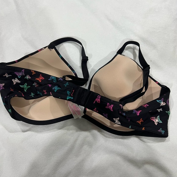 PINK VS Victoria Secret bra lightest lined 42C black with butterflies - Picture 4 of 8